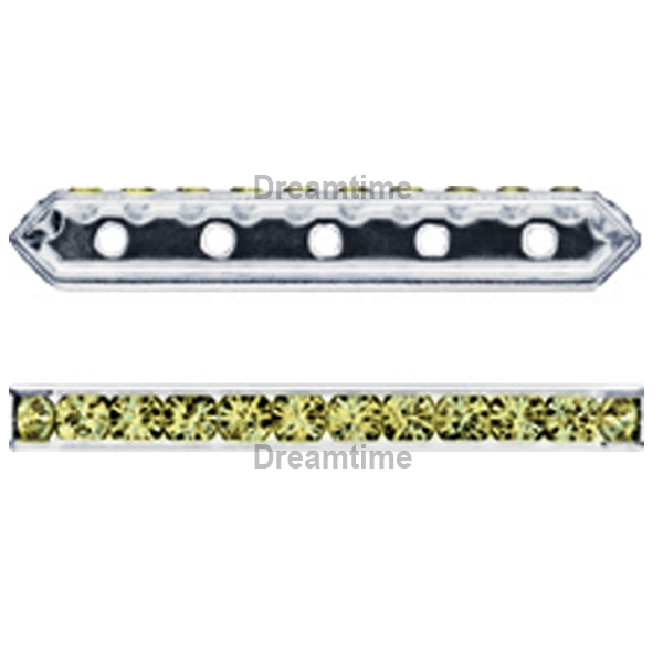 Dreamtime Crystal DC 77730 Rondelle Spacer Bars 5 Hole Khaki/Silver